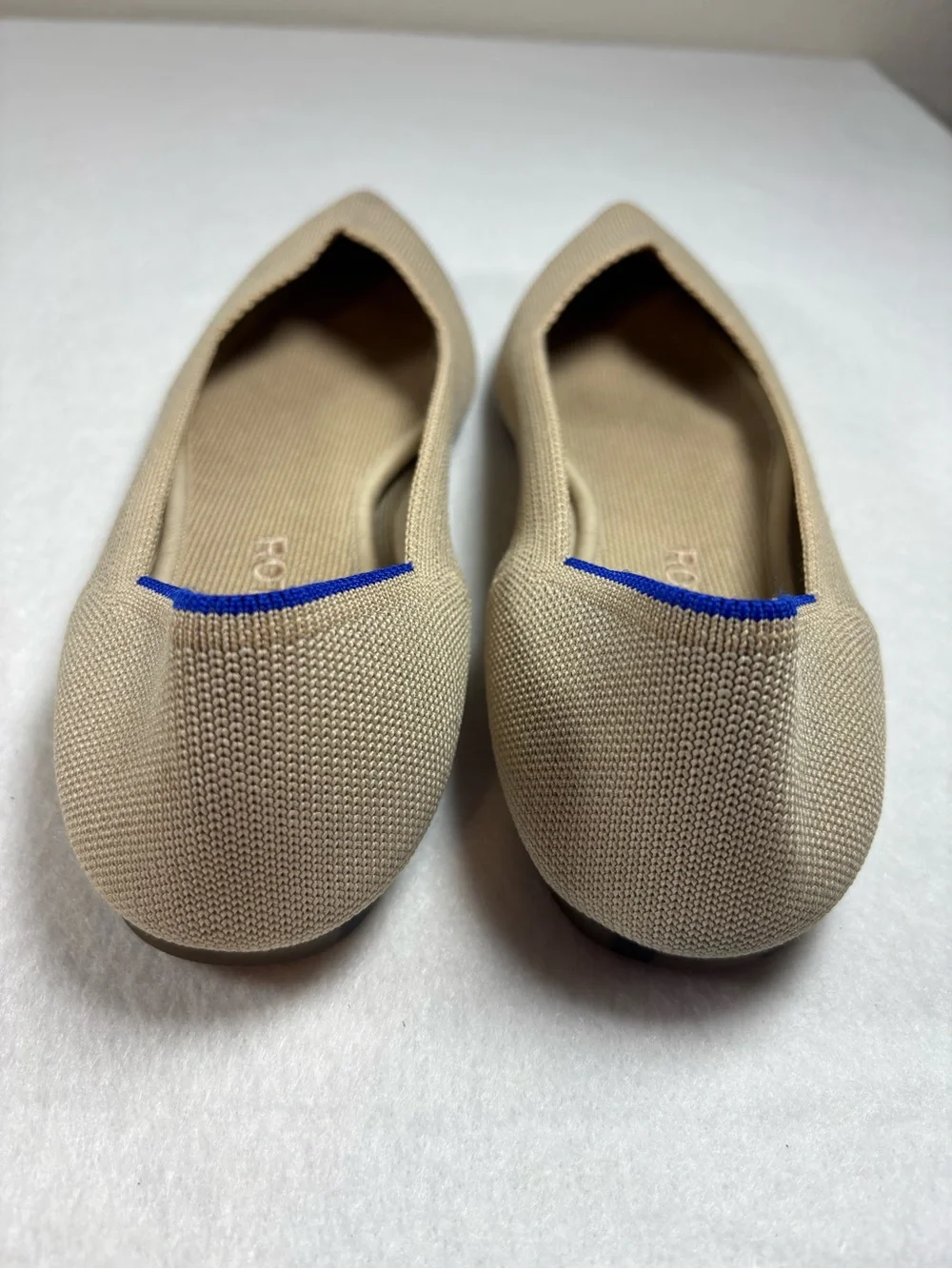 Rothy’s The Point Flats Women’s Size 9.5 Beige Knit Pointed Toe Washable